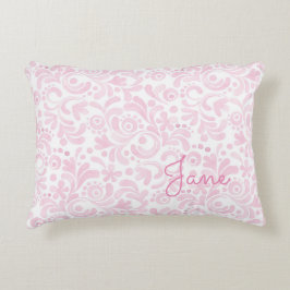 Almofada Decorativa Arte floral aquarela NAME rosa doce e feminino