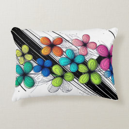 Almofada Decorativa Arte Floral de Portas Vibrantes - Modo Colorido