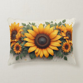 Almofada Decorativa Arte Floral do Girassol Amarelo