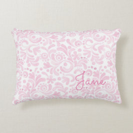 Almofada Decorativa Arte Floral em Aquarela NAME rosa branco doce femi
