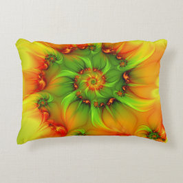 Almofada Decorativa Arte Fractal Abstrato Colorida Psicodélica