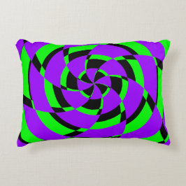 Almofada Decorativa Arte Moderna Redemoinho Psicodélico Verde Roxo