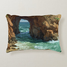 Almofada Decorativa Arte pixel caverna oceânica