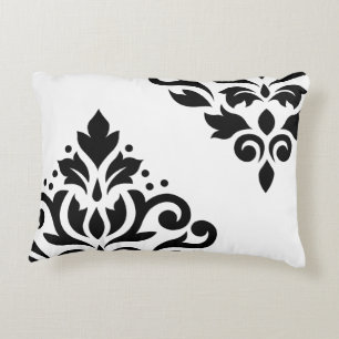 Almofada Decorativa Arte que do damasco do rolo eu enegreço no branco