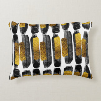 Almofada Decorativa Artista dourado: Abstrato preto e Dourado
