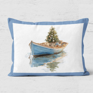 Almofada Decorativa Árvore de Natal em Barco a Remo de Férias