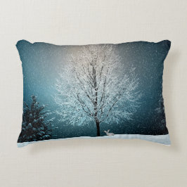 Almofada Decorativa Árvore gelada à noite