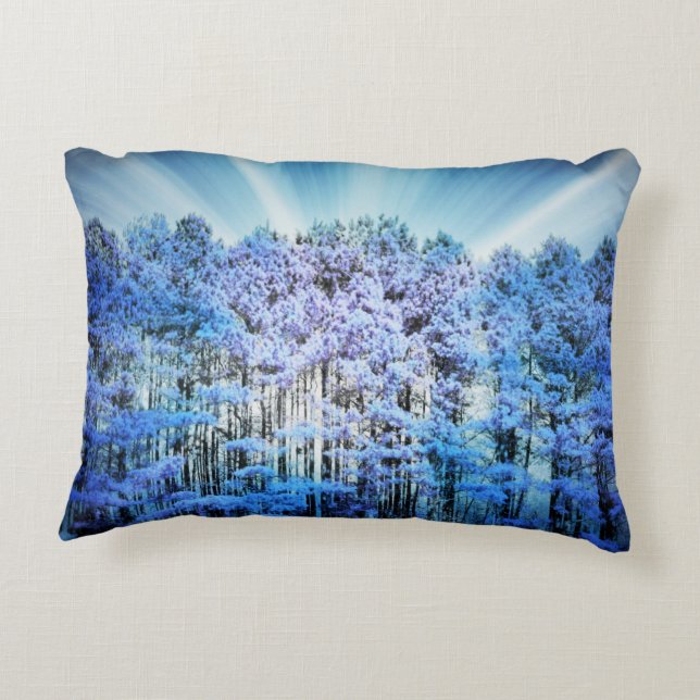 Almofada Decorativa Árvores Azuis (Verso)