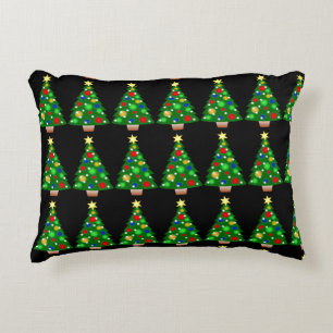 ALMOFADA DECORATIVA *ÁRVORES DE NATAL FOFAS** COM FUNDO VERDE