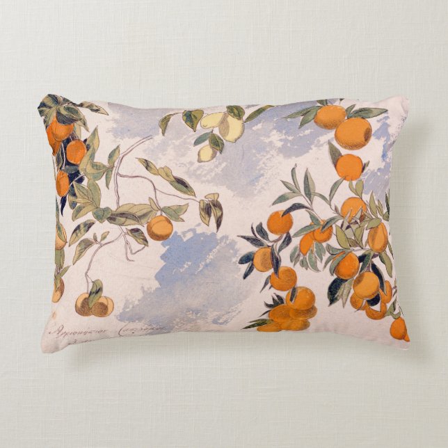 Almofada Decorativa Árvores frutas - Edward Lear (Frente)