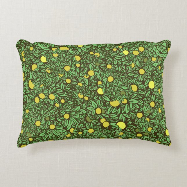 Almofada Decorativa Árvores Ricas de Jardim da Fruta Verde (Frente)