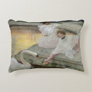 Almofada Decorativa As cisnes, 1900