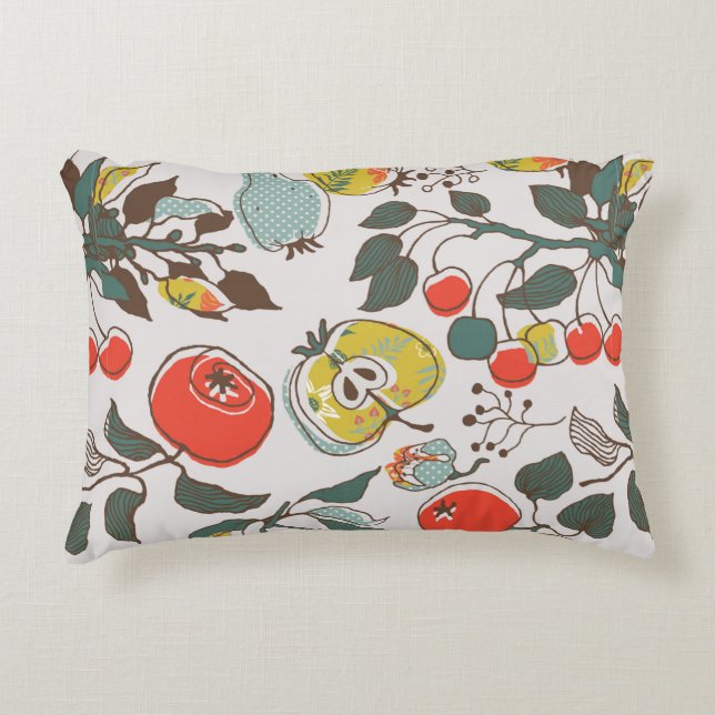 Almofada Decorativa assorted fruits. seamless pattern (Frente)