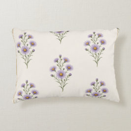 Almofada Decorativa Aster, Impressão da Flor de Nascimento de Setembro