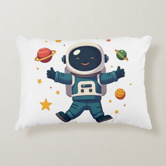 Almofada Decorativa Astronauta Adorável no Espaço (Frente)