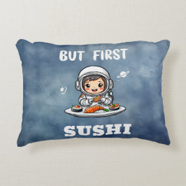 Almofada Decorativa Astronauta comendo Sushi