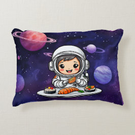 Almofada Decorativa Astronauta comendo Sushi