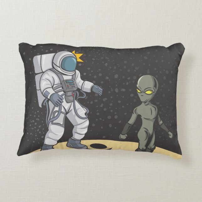 Almofada Decorativa Astronauta e alienígena (Verso)