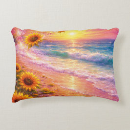 Almofada Decorativa Atardecer de Paz Infinita: Girasoles Mágicos