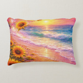 Almofada Decorativa Atardecer de Paz Infinita: Girasoles Mágicos 