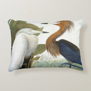 Almofada Decorativa Audubon: Egret avermelhado ou garça-real roxa