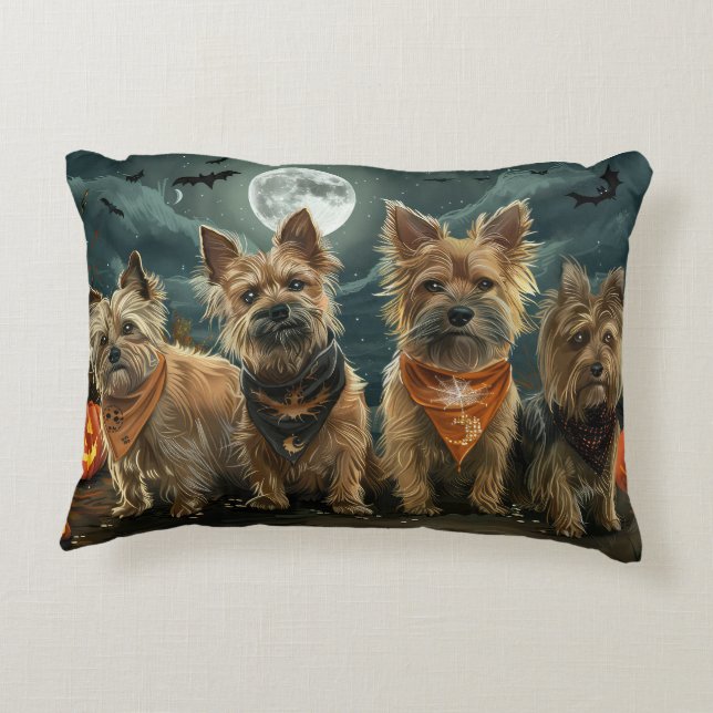 Almofada Decorativa australiano Terrier Halloween Spooky (Verso)