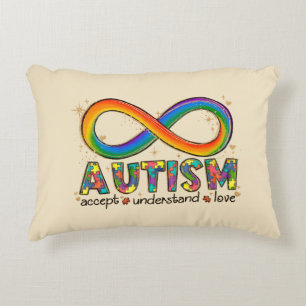 Almofada Decorativa Autismo Accept, Love, Entenda