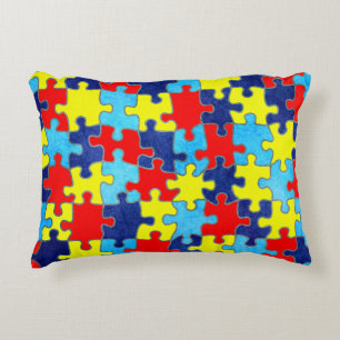 Almofada Decorativa Autismo Awareness Quebra-cabeça por Shirley Taylo