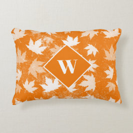 Almofada Decorativa Autumn Fall Deixa O Monograma Do Padrão