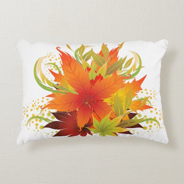 Almofada Decorativa Autumn Leaves White (Frente)