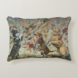 Almofada Decorativa Autumn Tailwag Whimsical Golden Retriever Dogs Oil