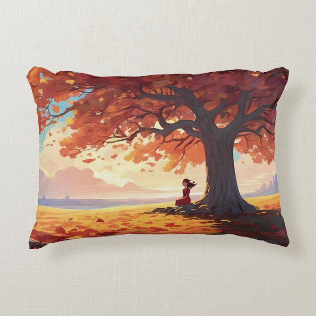 Almofada Decorativa Autumn Tree Prayer Girl (Frente)