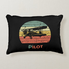 Almofada Decorativa Avião Legal & pôr do sol, Estilo Vintage Retro Sim