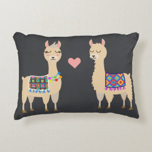 Almofada Decorativa Aztec Alpacas em Amor Nome e Nome Iniciais