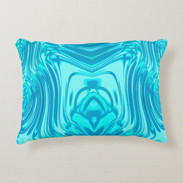 Almofada Decorativa ~ AZUIS RIPPES ~ Design Fractal ~ (Frente)