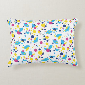Almofada Decorativa Azul Amarelo Rosa Diversão Fluxo Padrão Abstrato M