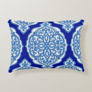 Almofada Decorativa Azul-branco-luxo, ornamento turco.