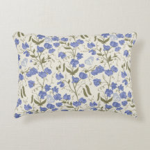 Azul de ervilha doce e design de cottagecore creme