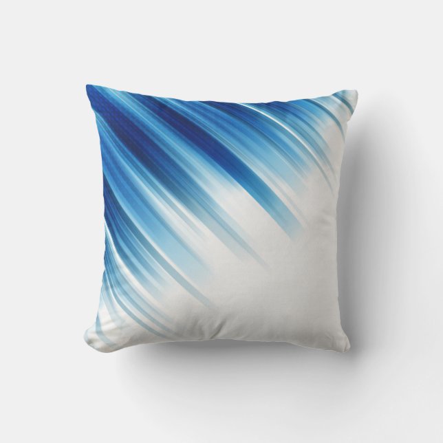 Almofada Decorativa Azul e Branco Modernos Soprado (Frente)