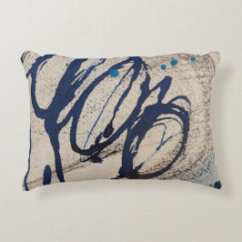 Almofada Decorativa Azul e Cinza Abstrato
