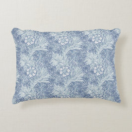 Almofada Decorativa Azul Francês Floral Calêndula William Morris