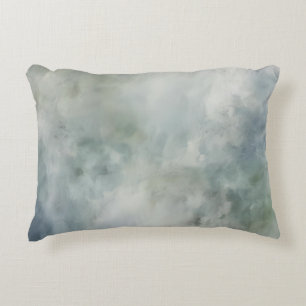 Almofada Decorativa Azul Poeirento Verde Sage Branco Aquarela Abstrato