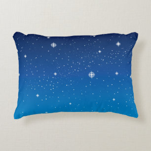 Almofada Decorativa Azul profundo céu noturno estrelado