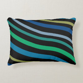 Almofada Decorativa Azul Teal e Preto