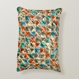 Almofada Decorativa Azulejos de bege, ciano e coral ou manchados