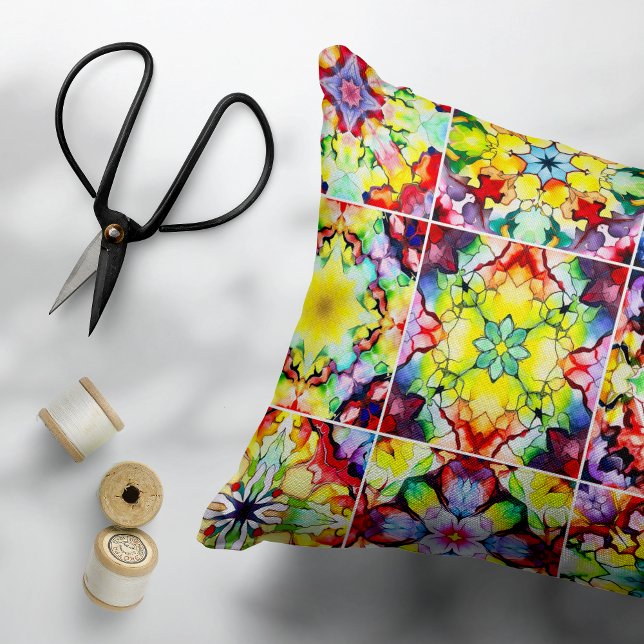 Almofada Decorativa Azulejos do Mediterrâneo, Azulejos de Tinta Álcool (Criador carregado)