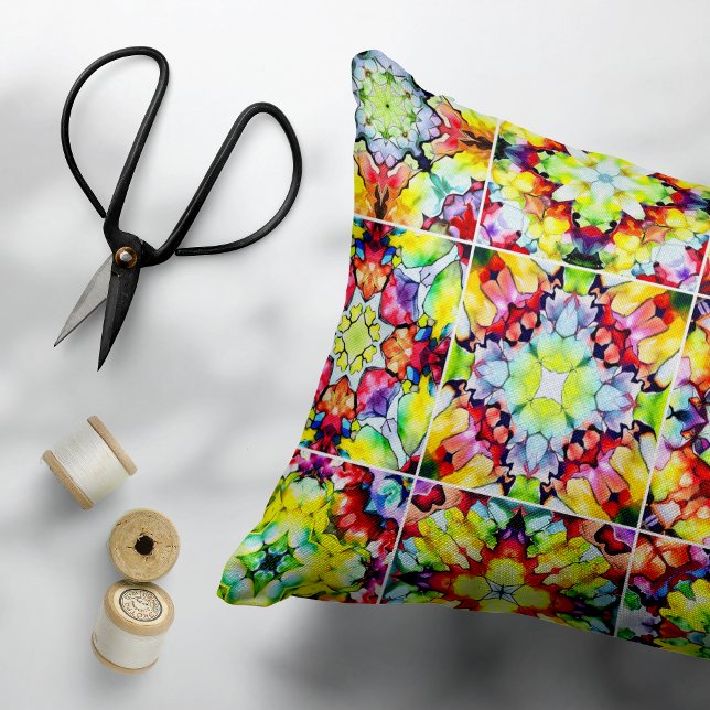 Almofada Decorativa Azulejos do Mediterrâneo, Azulejos de Tinta Álcool (Criador carregado)