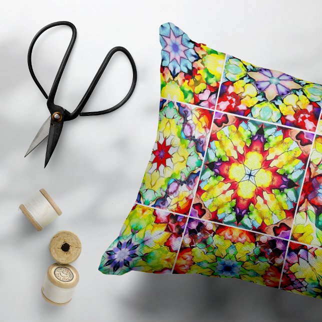 Almofada Decorativa Azulejos do Mediterrâneo, Azulejos de Tinta Álcool (Criador carregado)