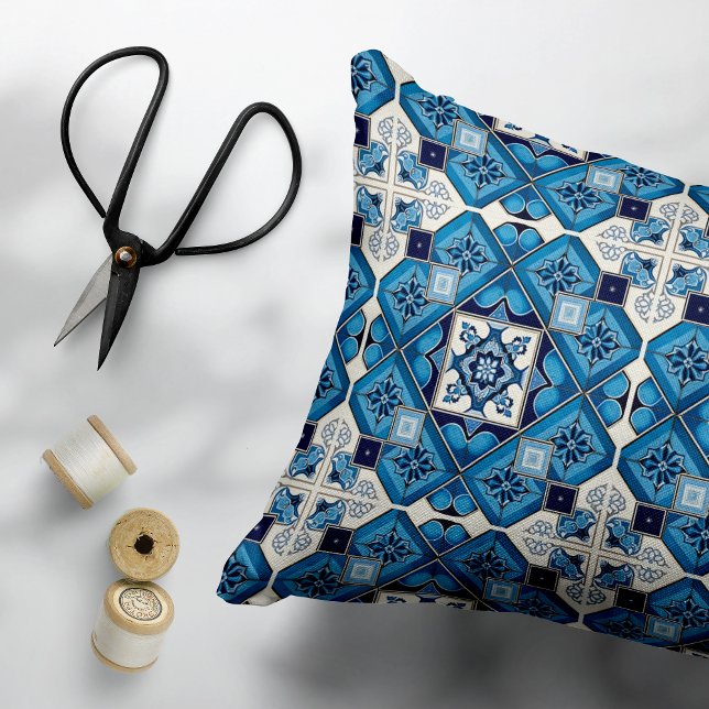 Almofada Decorativa Azulejos do Mediterrâneo, Portugal, Azulejo, Majol (Criador carregado)