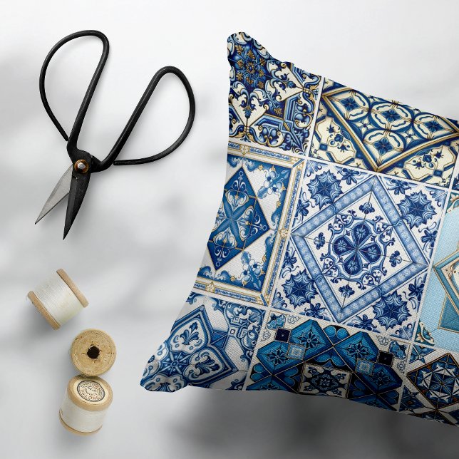 Almofada Decorativa Azulejos do Mediterrâneo, Portugal, Azulejo, Majol (Criador carregado)